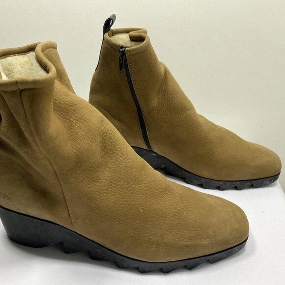 Arche Deniki Brown Leather Wedge Boots Women’s 10 - Picture 9 of 10